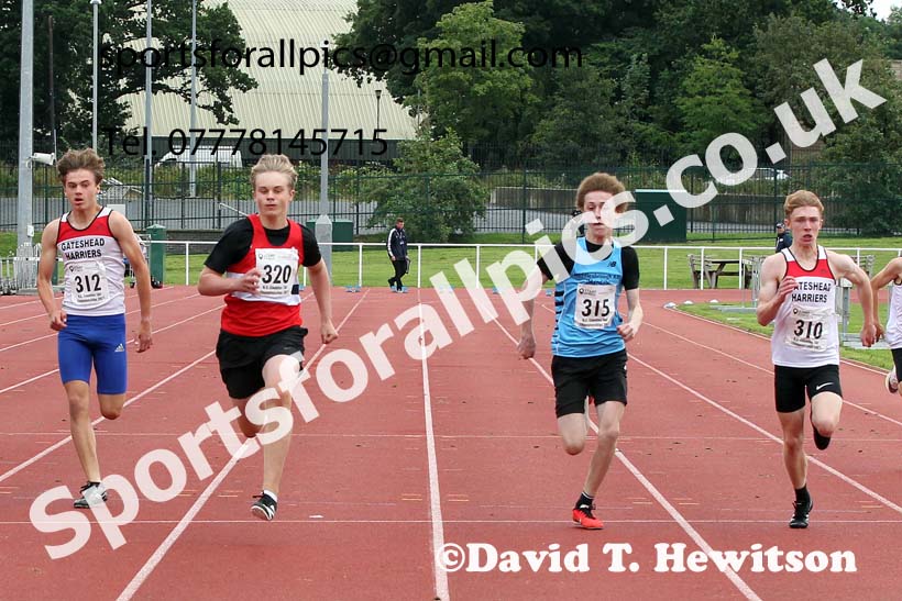 Mens and Boys 100 metres, 2021 North Eastern Track and Field Champs., Middesbrough. Photo: David T. Hewitson/Sports for All Pics